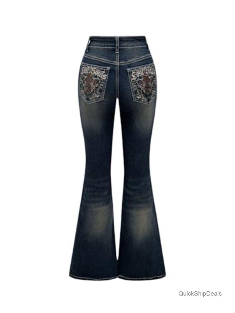 Stretchy High Waist Flared Flare Leg Y2K Bell Bottom Denim Jeans